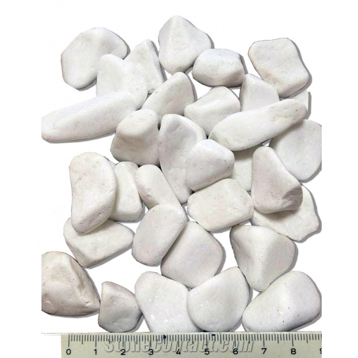 White Pebbles and Gravels from Thassos Marble