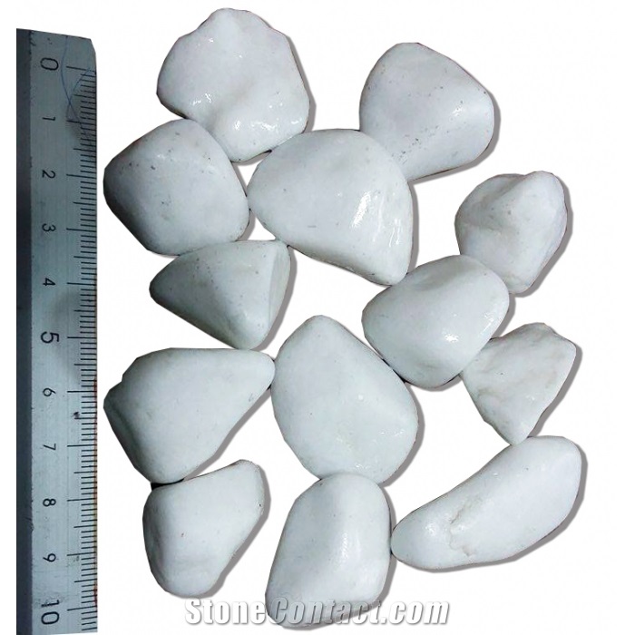 White Pebbles and Gravels from Thassos Marble
