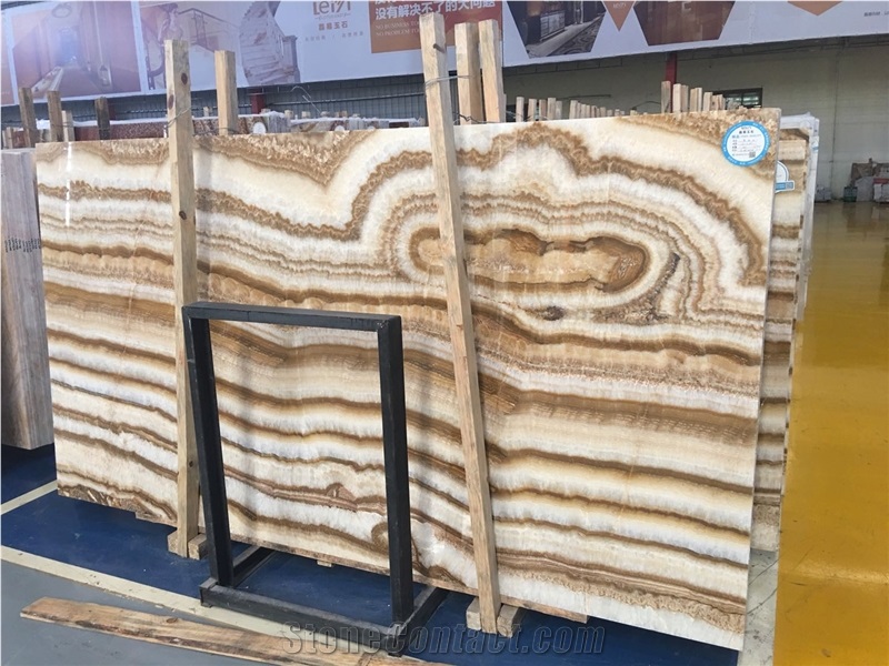 Brow Tiger Onyx Marble Slabs Bookmatch Slabs