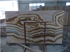 Brow Tiger Onyx Marble Slabs Bookmatch Slabs