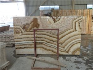 Brow Tiger Onyx Marble Slabs Bookmatch Slabs