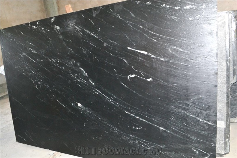 Polar Black Marble Slabs