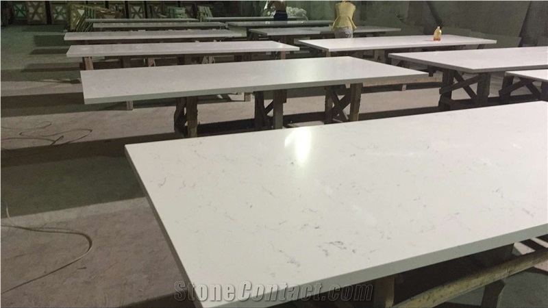 Carrara White Quartz Tabletop/ Engineered/Artificial Quartz