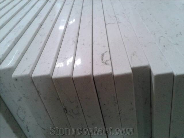 Carrara White Quartz Tabletop/ Engineered/Artificial Quartz