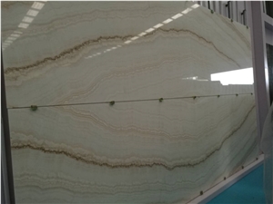 Luyxure Wooden White Onyx Book Matched for Wall Translucent Design