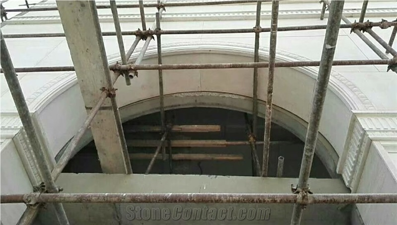 Moca Cream Honeycomb Exterior Panels, Curved Fabrication for Door Tops