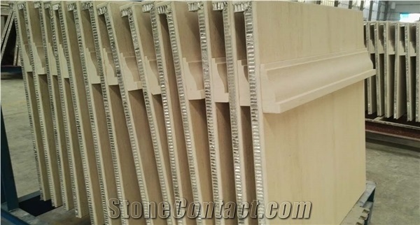 Moca Cream Veneer Composited with Aluminum Honeycomb for Wall Caldding