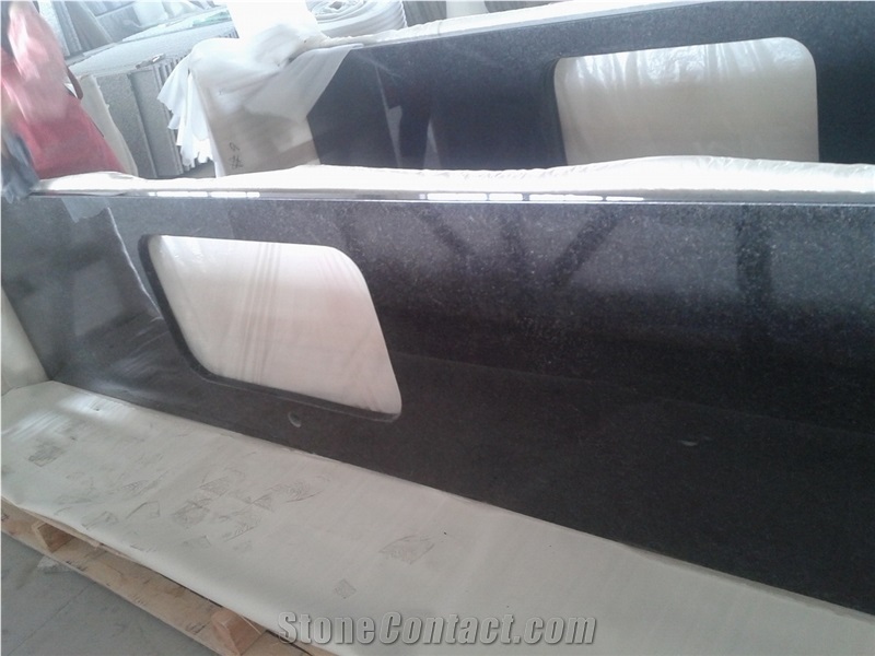 Pearl Black Granite Kitchentop, Cheap China Black Granite Countertop