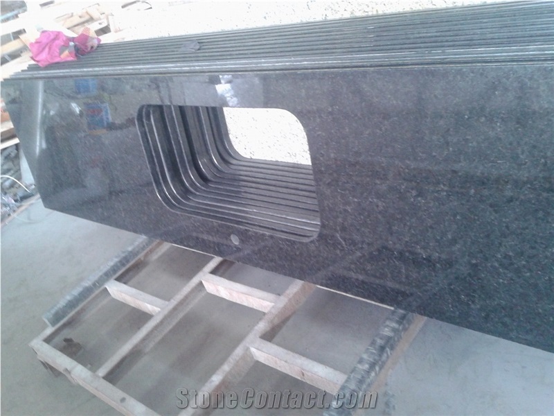 Pearl Black Granite Kitchentop, Cheap China Black Granite Countertop