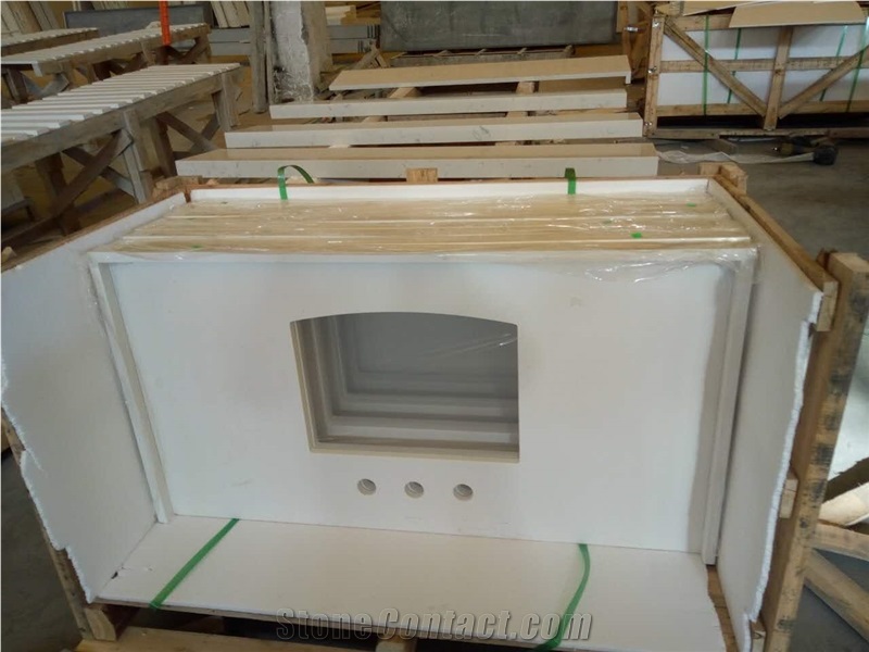 Pure White Quartz Bath Top /White Engineered Quartz /Artificial Stone