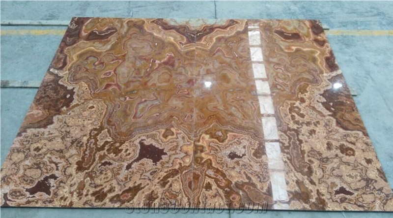 Translucent Tiger Onyx Book Matched Panels for Decorative Wall Design