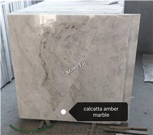 White Marble Calacatta Amber Slabs&Tiles for Floor&Wall, Translucent/Thin