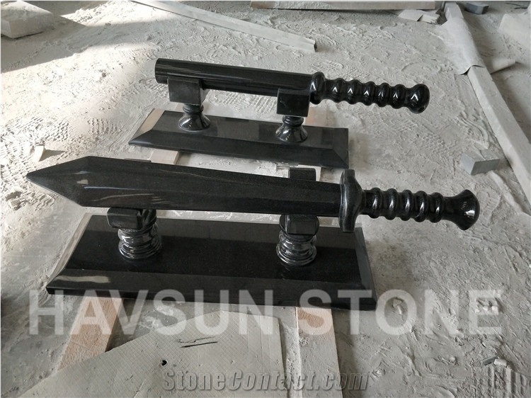 Black Sword Handcarved Memorial Sculpture/Statue