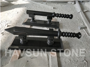 Black Sword Handcarved Memorial Sculpture/Statue