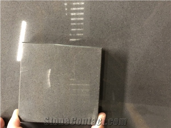 Solid Grey Polished Quartz Stone Surfaces Corian Stone 2/3cm Thick