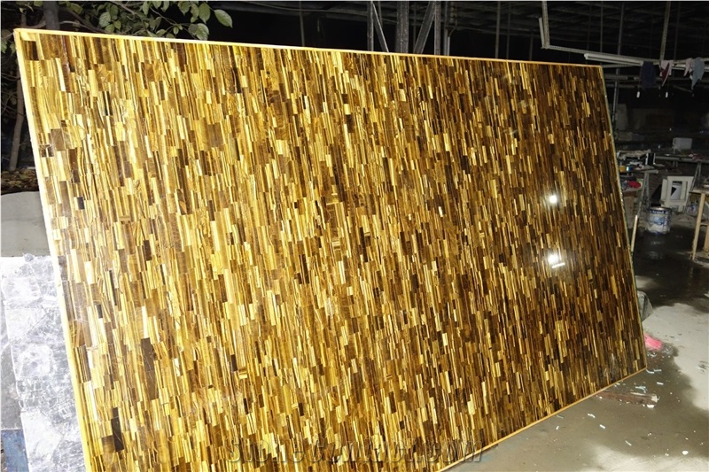 Golden Yellow Gemstone /Tiger Eyes Slab