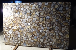 Semiprecious Stone in Light Beige Colour /Gemstone Slab