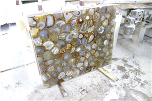 Semiprecious Stone in Light Beige Colour /Gemstone Slab