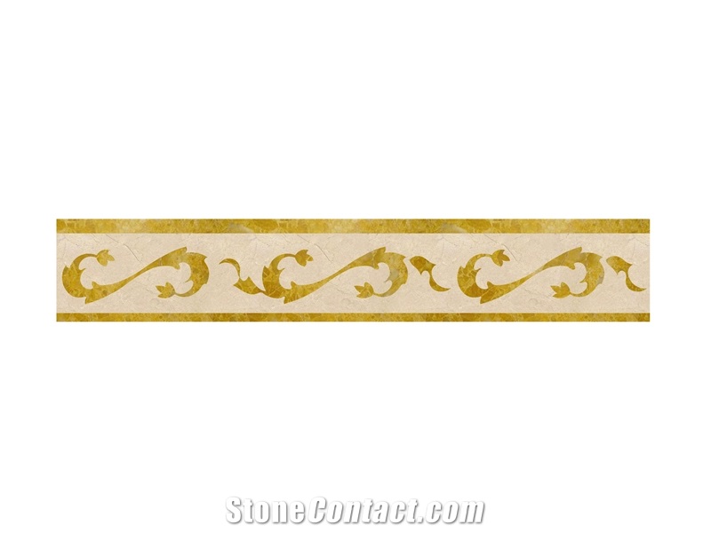 Gold Marble Waterjet Medallion Border,Waterjet Pattern Border