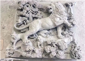 Lions Handcaved Reliefs Lions Handcaved Reliefs