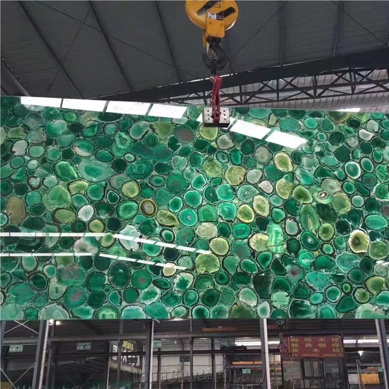 Backlit Green Semiprecious Wall Panel Green Semiprecious Onyx Tile