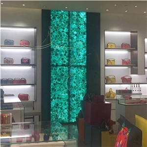 Backlit Green Semiprecious Wall Panel Green Semiprecious Onyx Tile