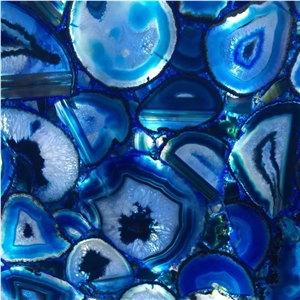 Blue Agate Semiprecious Stone Vanity Top Blue Gemstone Countertop