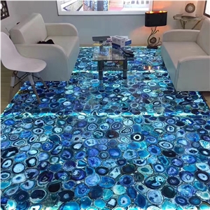 Blue Agate Semiprecious Stone Vanity Top Blue Gemstone Countertop
