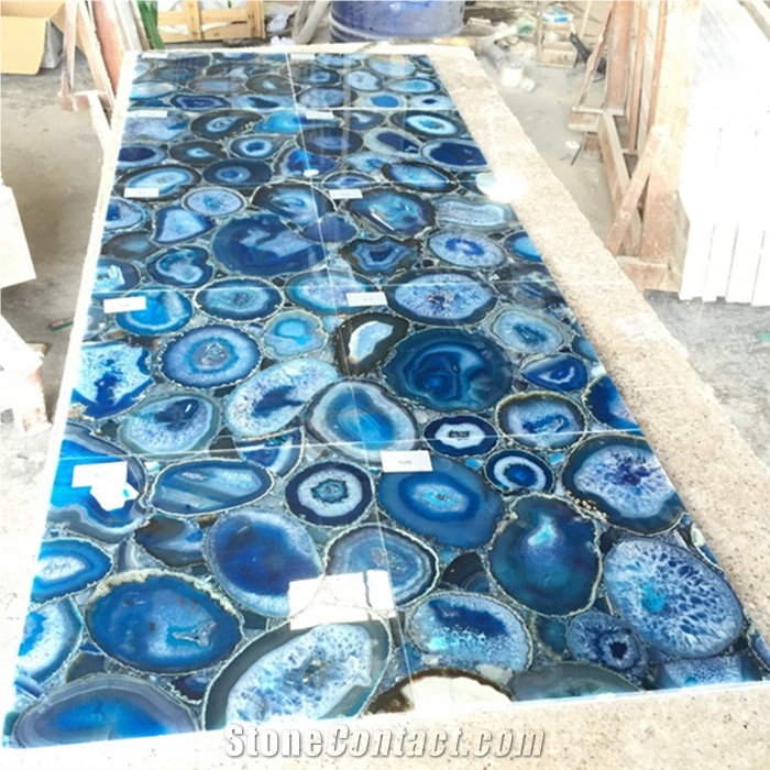 Blue Gemstone Blue Agate Stone Blue Semiprecious Tiles