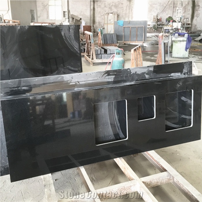 China Absolute Black Granite Kitchen Countertop,Chinese Black Work Top