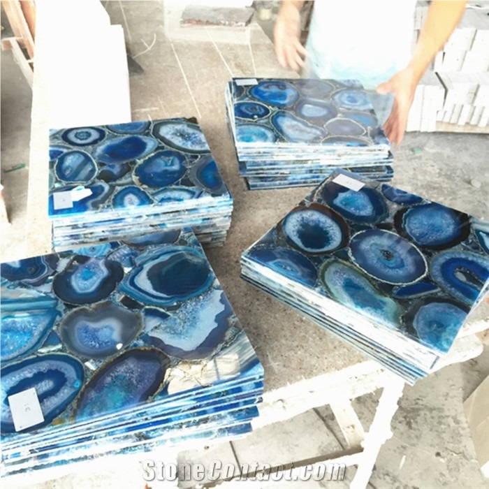 Dark Blue Agate Stone Slab Dark Blue Gemstone Blue Semiprecious Slab