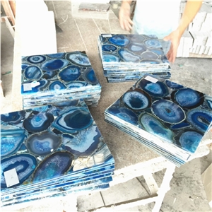 Dark Blue Agate Stone Slab Dark Blue Gemstone Blue Semiprecious Slab