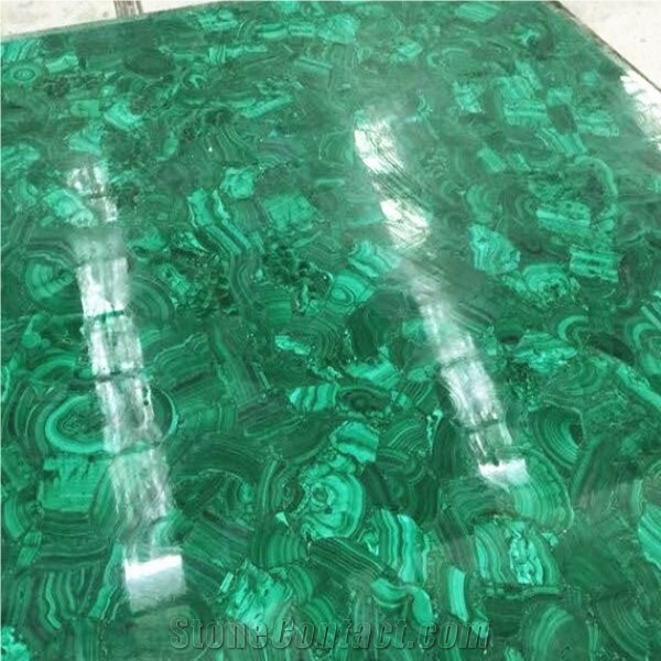 Dark Green Gemstone Malachite Tile Green Semi Precious Stone Tile Slab
