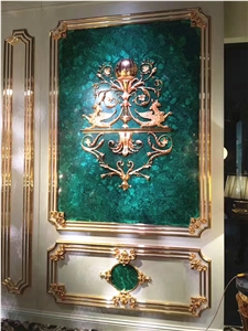 Dark Green Gemstone Malachite Tile Green Semi Precious Stone Tile Slab