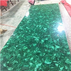 Green Gemestone Agate Bathroom Countertop Green Semiprecious Malachite Vanity Top
