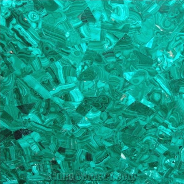 Green Gemstone Malachite Round Table Top Green Semiprecious Agate Tops