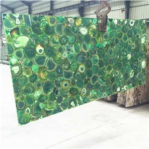 Natural Green Agate Jade Stone Semi Precious Green Semiprecious Slab