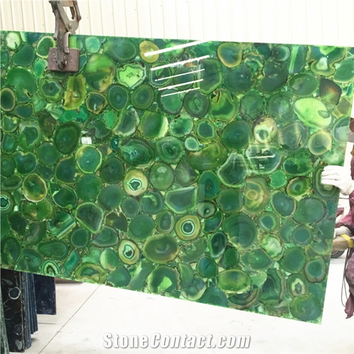 Natural Green Agate Jade Stone Semi Precious Green Semiprecious Slab
