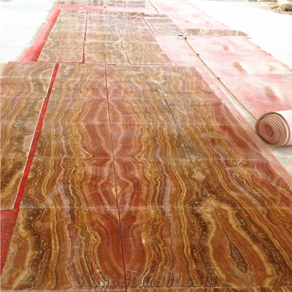 Red Vein Onyx Stone,Tiger Onyx Vein Cut Flooring Tile,Bookmatch Tile