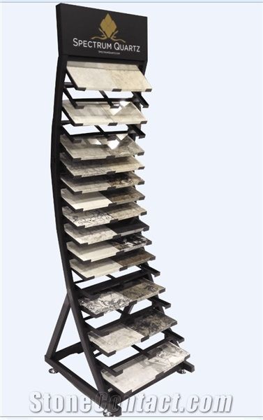 Sr057 Quartz Granite and Marble Slab Sample Tower Display