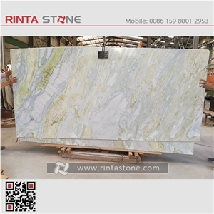 Changbai White Onyx China Blue River Marble Dreaming Moon Slab