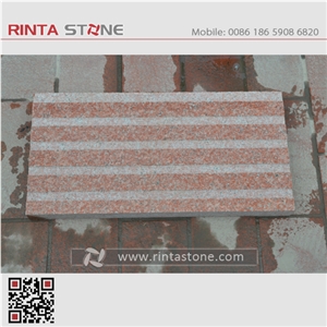 China Red Deep Blind Stone Tiles Paving Curbstones for Street