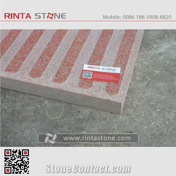 China Red Granite Natural Dark Real Deep Stone for Blind Person，Cube Stone & Pavers