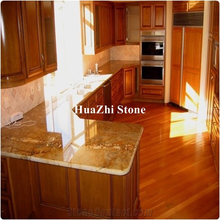 Caribbean Sunshine Golden Fantasy Yellow Granite Kitchen Bar Top Price
