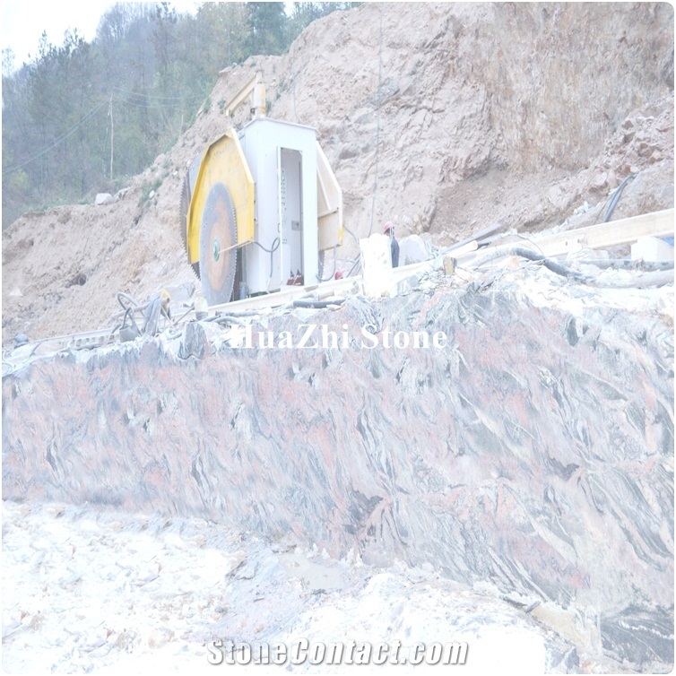 China Quarry Owner Granite Block Boulders Rough Exotic Multicolor Red