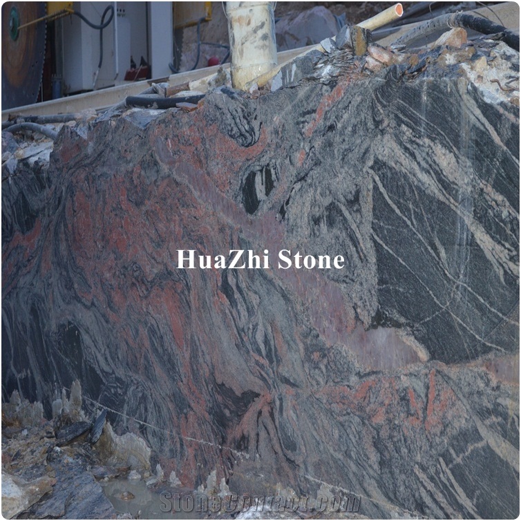 China Quarry Owner Granite Block Boulders Rough Exotic Multicolor Red