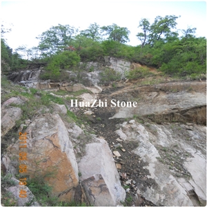 China Quarry Owner Granite Block Boulders Rough Exotic Multicolor Red