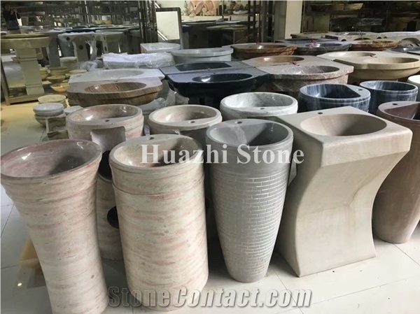 Granite Oval Sinks for Home Decor, Black Stone Round Basins, Wash Sink