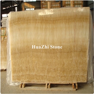 Interior Backlit Honey Yellow Wood Onyx Translucent Wall Panel