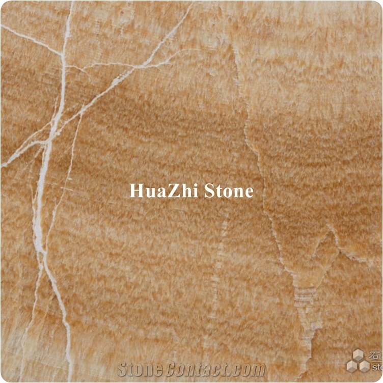 Interior Backlit Honey Yellow Wood Onyx Translucent Wall Panel